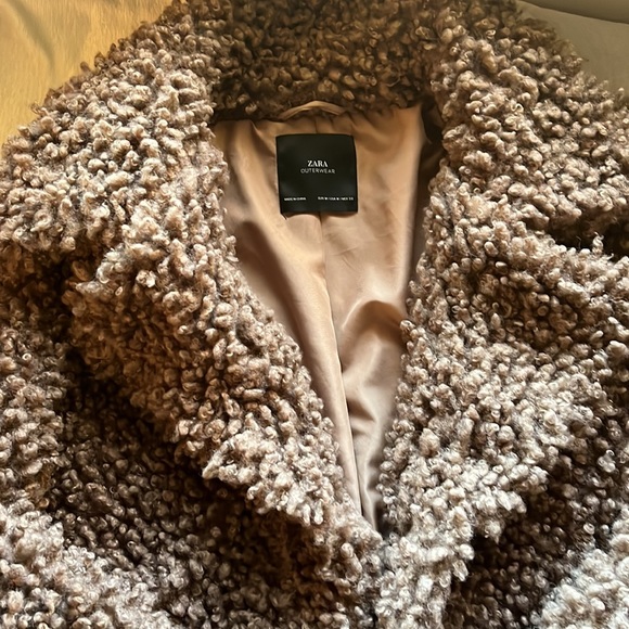 Zara Brown Teddy Coat - Picture 5 of 5